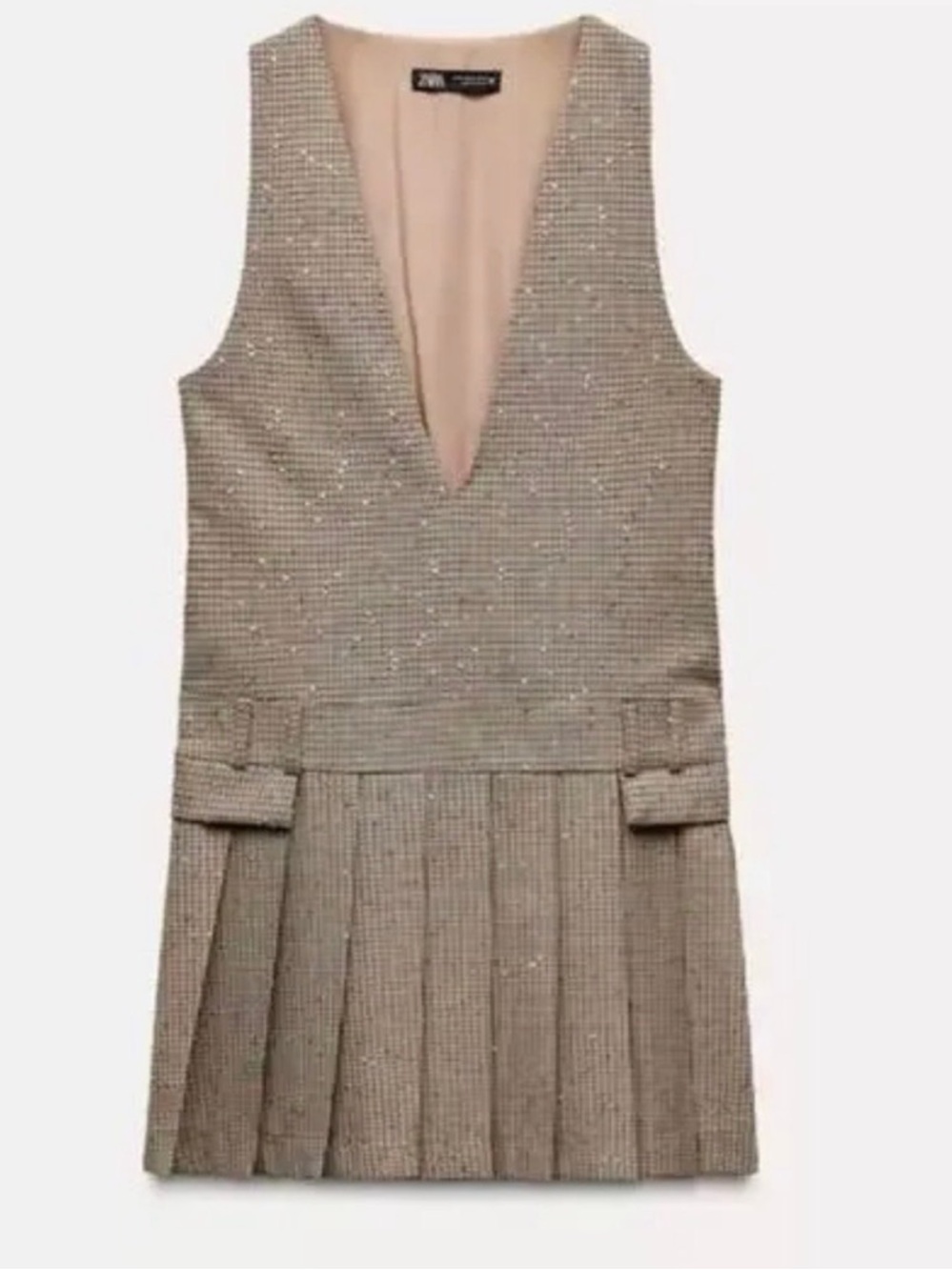 Zara Sparkle V-Neck Pleated